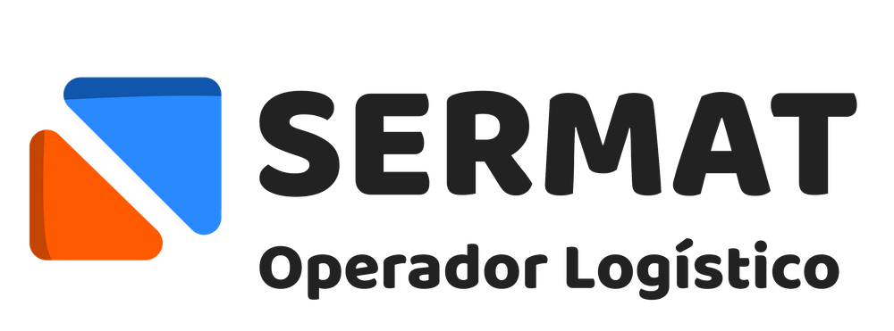 Logo SERMAT, caja naranja con azul